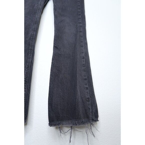 ASOS Denim Jeans Mom Cropped High Waist Tapered Raw Hem Black Women's Size 24 - Picture 5 of 9